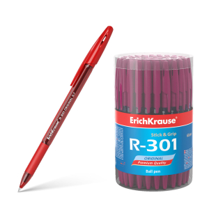 Ручка шариковая ErichKrause R-301 Original Stick&Grip 0.7, цвет чернил красный. 55383 ― Кнопкару. Саранск