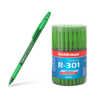 Ручка шариковая ErichKrause R-301 Original Stick&Grip 0.7, цвет чернил зеленый. 55384 ― Кнопкару. Саранск