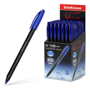 Ручка шариковая ErichKrause U-108 Black Edition Stick 1.0, Ultra Glide Technology, цвет чернил синий. 46777 ― Кнопкару. Саранск