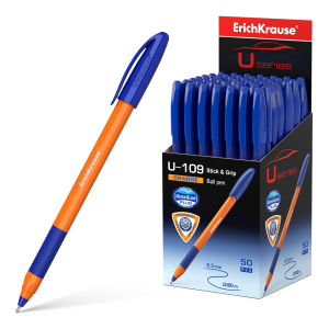 Ручка шариковая ErichKrause U-109 Orange Stick&Grip 1.0, Ultra Glide Technology, цвет чернил синий. 47591 ― Кнопкару. Саранск