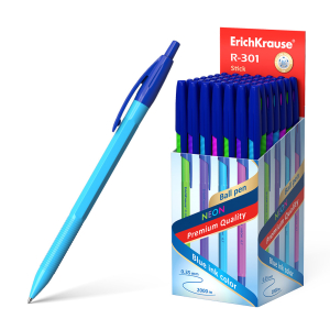 Ручка шариковая автоматическая  ErichKrause R-301 Neon Matic 0.7, цвет чернил синий. 53343 ― Кнопкару. Саранск
