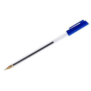 Ручка шариковая СТАММ "РШ 800" синяя, 0,7мм, прозрачный корпус. РШ800, 323185 ― Кнопкару. Саранск
