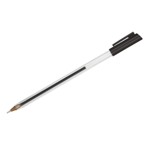 Ручка шариковая СТАММ "РШ 800" черная, 0,7мм, прозрачный корпус. РШ805, 328309 ― Кнопкару. Саранск