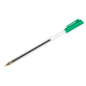 Ручка шариковая СТАММ "РШ 800" зеленая, 0,7мм, прозрачный корпус. РШ802, 328308 ― Кнопкару. Саранск