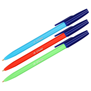 Ручка шариковая СТАММ "049" синяя, 1,0мм, флуоресцентный корпус ассорти. РШ01, 002098 ― Кнопкару. Саранск