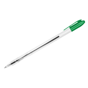 Ручка шариковая СТАММ "VeGa" зеленая, 0,7мм, прозрачный корпус. РШ109, 324094 ― Кнопкару. Саранск