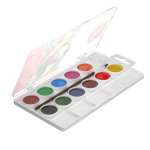 Краски акварельные ErichKrause ArtBerry с УФ защитой яркости 12 цветов с палитрой и кистью. 41726