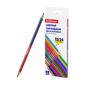 Цветные карандаши трехгранные двусторонние ErichKrause  Basic, 12 шт  Bicolor 24 цвета. 50531 ― Кнопкару. Саранск