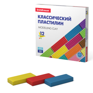 Классический пластилин ErichKrause Basic 12 цветов, 192г (коробка). 50558 ― Кнопкару. Саранск