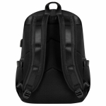 Рюкзак BRAUBERG FUSION универсальный, USB-порт, черный с белыми вставками, 45х31х15 см. 271657