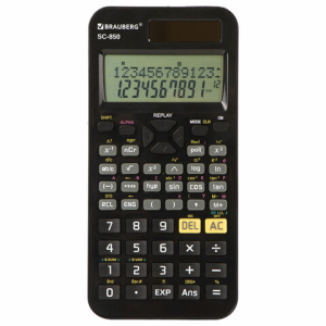 Калькулятор инженерный двухстрочный BRAUBERG SC-850 (163х82 мм), 240 функций, 10+2 разрядов, двойное питание, ЧЕРНЫЙ, 250525 ― Кнопкару. Саранск