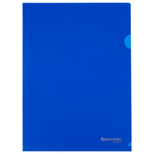 Папка-уголок жесткая А4, синяя, 0,15 мм, BRAUBERG EXTRA, 271702 ― Кнопкару. Саранск