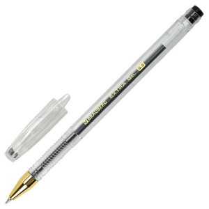 Ручка гелевая BRAUBERG "EXTRA GLD", ЧЕРНАЯ, корпус прозрачный, узел 0,5 мм, линия 0,35 мм. 143901 ― Кнопкару. Саранск