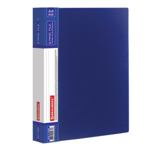 Папка на 2 кольцах BRAUBERG "Contract", 35 мм, синяя, до 270 листов, 0,9 мм. 221792 ― Кнопкару. Саранск