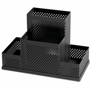 Подставка-органайзер BRAUBERG "Germanium", 4 секции, 160х80х110 мм, черная, металл. 237982 ― Кнопкару. Саранск