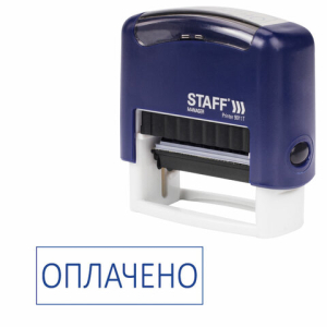 Штамп стандартный STAFF "ОПЛАЧЕНО", оттиск 38х14 мм, "Printer 9011T". 237421 ― Кнопкару. Саранск