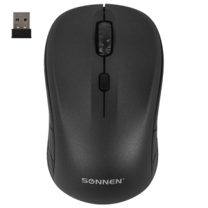 Мышь беспроводная SONNEN V-111, USB, 800/1200/1600 dpi, 4 кнопки, оптическая, черная. 513518 ― Кнопкару. Саранск