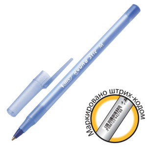 Ручка шариковая BIC "Round Stic", СИНЯЯ, корпус голубой, узел 1 мм, линия письма 0,32 мм, С ШТРИХКОДОМ, 934598. 143977 ― Кнопкару. Саранск