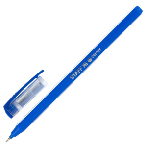 Ручка шариковая масляная STAFF Basic "OBP-320", СИНЯЯ, корпус голубой, узел 0,7 мм, линия письма 0,35 мм. 143023 ― Кнопкару. Саранск