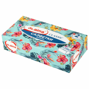 Салфетки косметические 100 шт. в картонном боксе 2-слойные, LAIMA "Everyday", 20х20 см. 113588 ― Кнопкару. Саранск