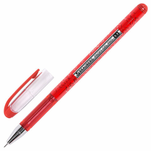 Ручка гелевая BRAUBERG "Profi-Gel PRO", КРАСНАЯ, линия письма 0,4 мм, игольчатый наконечник 0,5 мм, печать на корпусе. 144126 ― Кнопкару. Саранск
