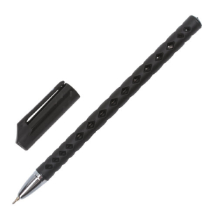 Ручка шариковая масляная BRAUBERG "Orient", ЧЕРНАЯ, корпус черный, игольчатый узел 0,7 мм, линия письма 0,35 мм. 143000 ― Кнопкару. Саранск