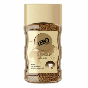 Кофе растворимый LEBO "Gold" 100 г, стеклянная банка, сублимированный. 623227 ― Кнопкару. Саранск