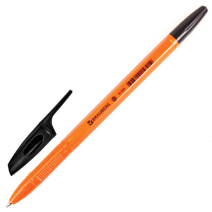 Ручка шариковая BRAUBERG "X-333 Orange", ЧЕРНАЯ, корпус оранжевый, узел 0,7 мм, линия письма 0,35 мм. 142410 ― Кнопкару. Саранск