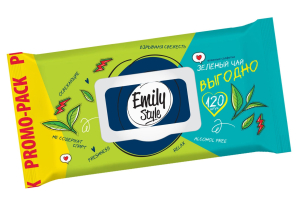 Салфетки влажн. Emily Style ВЫГОДНО с клапаном (уп. 120 шт.) Зеленый чай. 22667.7.1 ― Кнопкару. Саранск