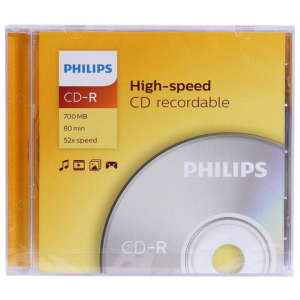 Диск CD-R PHILIPS, 700 Мб, 52x, Slim Case (1 штука), CR7D5SF01/97. 514201 ― Кнопкару. Саранск