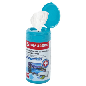 Салфетки АНТИБАКТЕРИАЛЬНЫЕ ДЛЯ МОНИТОРОВ И ПЛАСТИКА, ПЛОТНЫЕ, BRAUBERG, 100 шт. 513476 ― Кнопкару. Саранск