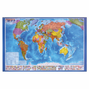 Коврик-подкладка настольный для письма (590х380 мм), с картой мира, BRAUBERG. 236777 ― Кнопкару. Саранск