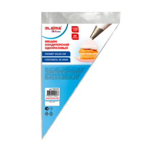Мешок кондитерский одноразовый 20х30 см, размер M, КОМПЛЕКТ 100 штук, 35 мкм, LAIMA Home. 700702 ― Кнопкару. Саранск