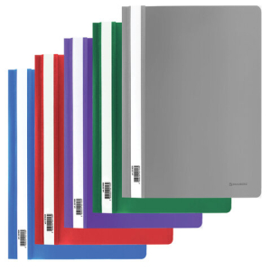 Скоросшиватель пластиковый BRAUBERG, А4, 130/180 мкм, ассорти. 221820 ― Кнопкару. Саранск