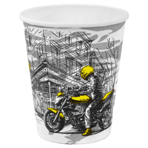 Стакан одноразовый бумажный 250/273 мл, D 80 мм, с печатью "ГОРОД", КОМПЛЕКТ 50 шт., холодное/горячее, WELDAY (ВЭЛДЭЙ). 702695 ― Кнопкару. Саранск