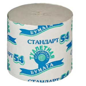 Бумага туалетная бытовая, 54 м, ОСТРОВСКАЯ, без втулки (эконом). 118737 ― Кнопкару. Саранск