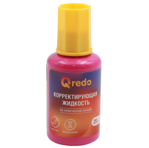 Корректирующая жидкость Qredo, 20 мл, на химической основе, с кистью. 15-2184 ― Кнопкару. Саранск