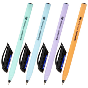 Ручка шариковая масляная BRAUBERG "Extra Glide Softy EL", СИНЯЯ, корпус ассорти, игольчатый наконечник 0,7 мм, линия письма 0,5 мм. 144262 ― Кнопкару. Саранск