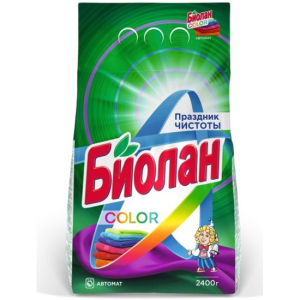 Стиральный порошок-автомат 2,4 кг, БИОЛАН Color (Нэфис Косметикс), 103-4. 601633 ― Кнопкару. Саранск