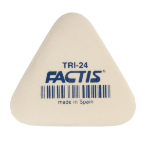 Ластик FACTIS (Испания) TRI 24, 51х46х12 мм, белый, треугольный, мягкий, PMFTRI24. 227988 ― Кнопкару. Саранск
