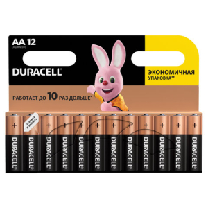 Батарейки КОМПЛЕКТ 12 шт., DURACELL Basic ОРИГИНАЛ, AA (LR6, 15А), алкалиновые, пальчиковые. 450432 ― Кнопкару. Саранск
