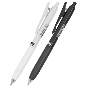 Ручка шариковая автоматическая С УДЛИНЕННЫМ ГРИПОМ BRAUBERG "BLACK & WHITE", СИНЯЯ, пишущий узел 0,5 мм, линия письма 0,35 мм. 144462 ― Кнопкару. Саранск