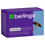 Кнопки канцелярские/гвоздики Berlingo, омедненные 10мм, 50шт., карт. упаковка. RN5020m, 116001