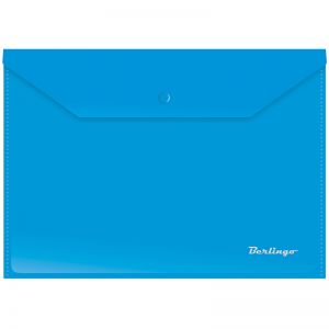 Папка-конверт на кнопке Berlingo, А4, 180мкм, синяя. AKk_04102,134798 ― Кнопкару. Саранск
