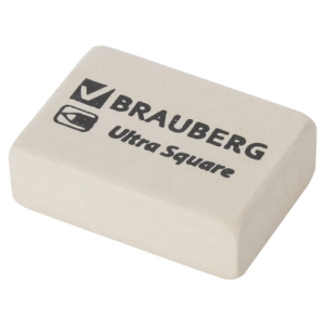 Ластик BRAUBERG "Ultra Square", 26х18х8 мм, белый, натуральный каучук. 228707 ― Кнопкару. Саранск