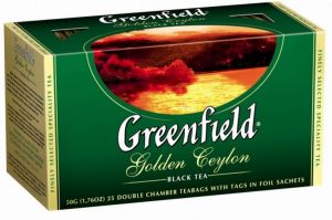 Чай Greenfield "Golden Ceylon", черный, 25 фольг. пакетиков по 2г. 0352-10, 159078 ― Кнопкару. Саранск