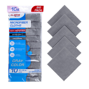 Салфетки из МИКРОФИБРЫ 30х30 см, GRAY, big pack, КОМПЛЕКТ 10 штук, 180 г/м2, LAIMA HOME. 700609 ― Кнопкару. Саранск