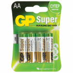 GP Super Alkaline AA "пальчиковые" LR06, 4 шт. в запайке. Арт. GP 15A-2CR4
