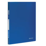 Папка с боковым металлическим прижимом BRAUBERG стандарт, синяя, до 100 листов, 0,6 мм. 221629