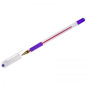 Ручка шариковая MunHwa "MC Gold" фиолетовая, 0,5мм, грип, штрих-код. BMC-09, 235080 ― Кнопкару. Саранск